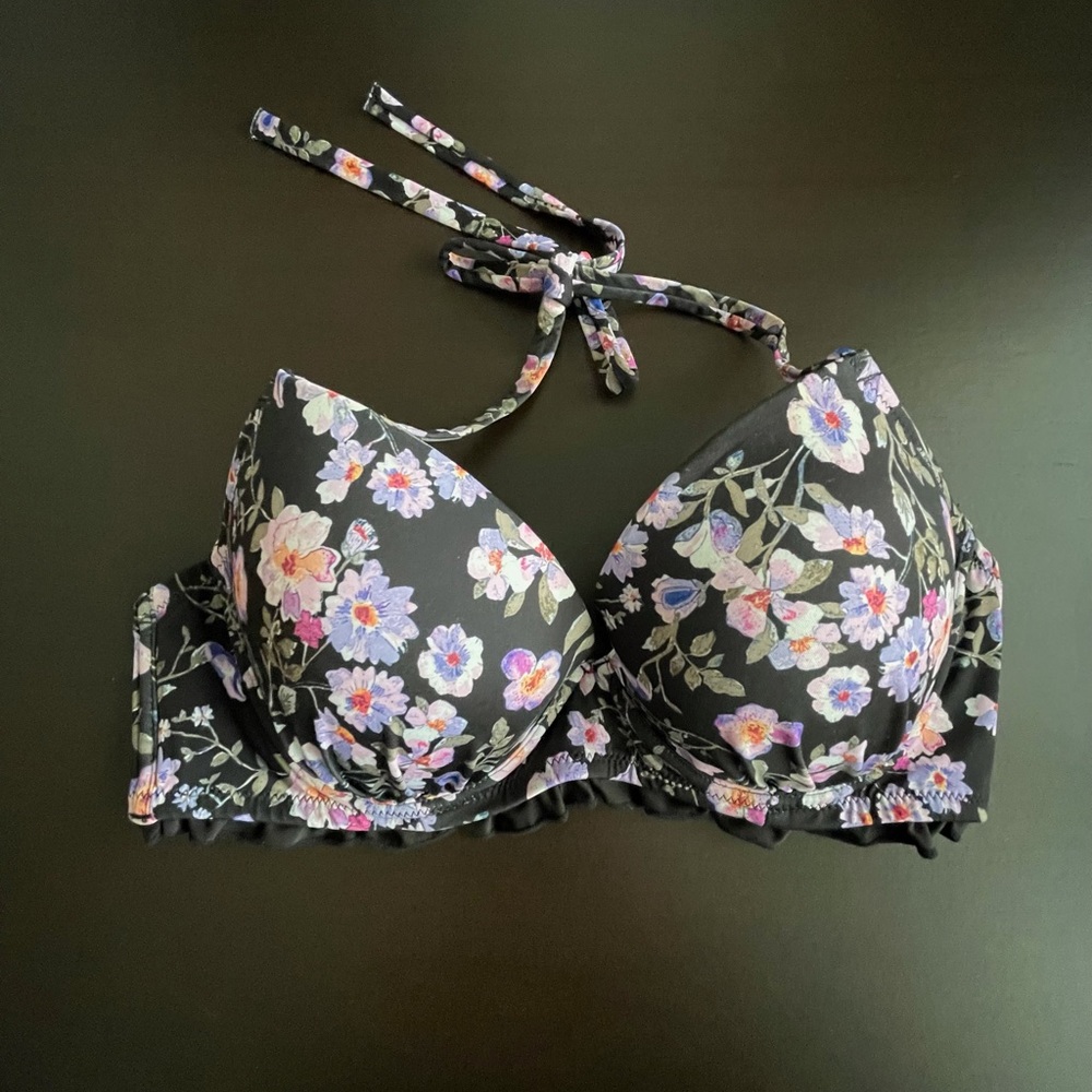 Floral print bikini top
